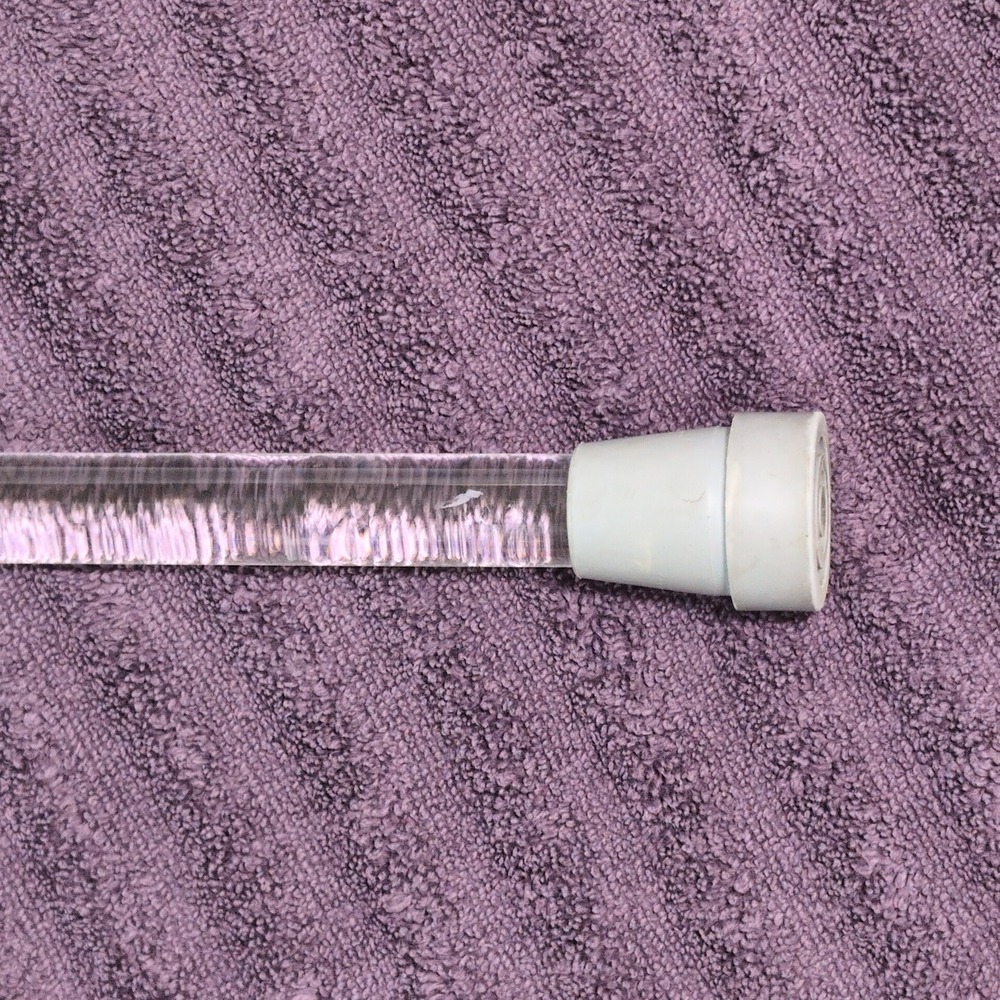 Lucite Walking Cane 32in Clear Acrylic Derby Contour Handle Modernist Right Hand - Picture 4 of 11